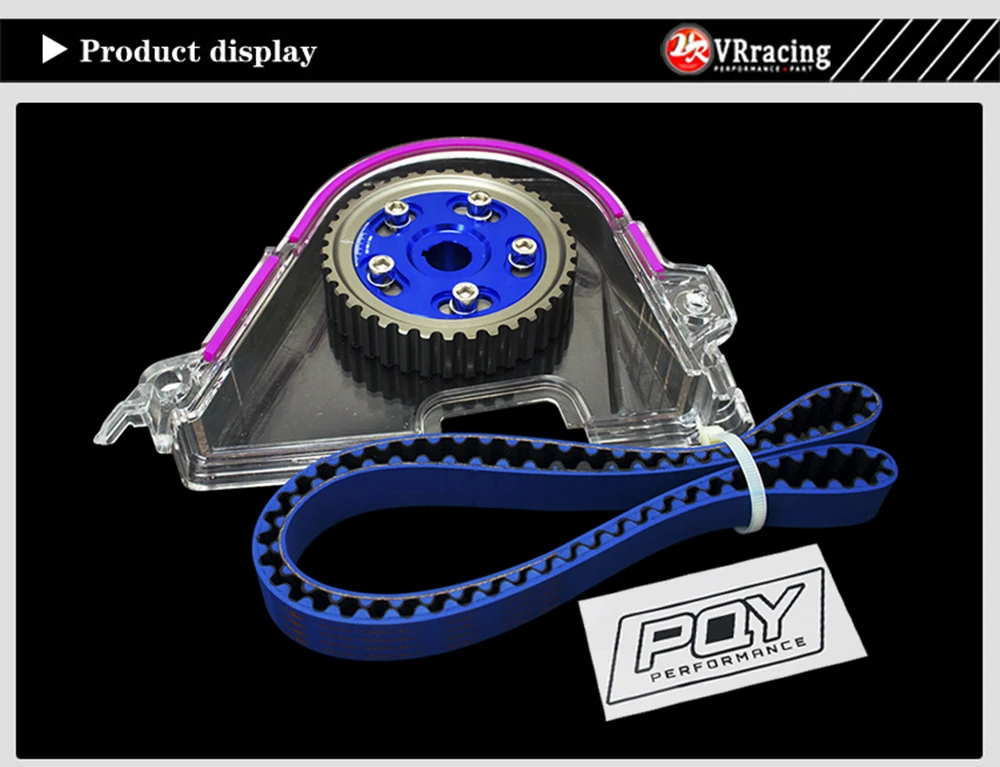 VR RACING-HNBR гоночный Ремень ГРМ+ алюминиевый Cam gear+ PQY Cam чехол для 92-00 Civic D16Z D16Y VR-TB1002B+ 6542B+ 6337