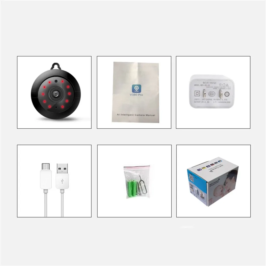 Мини wifi/IP камера, беспроводная, wifi, HD 720 P, скрытая домашняя камера безопасности, ИК камера ночного видения, мини камера, аксессуары#40