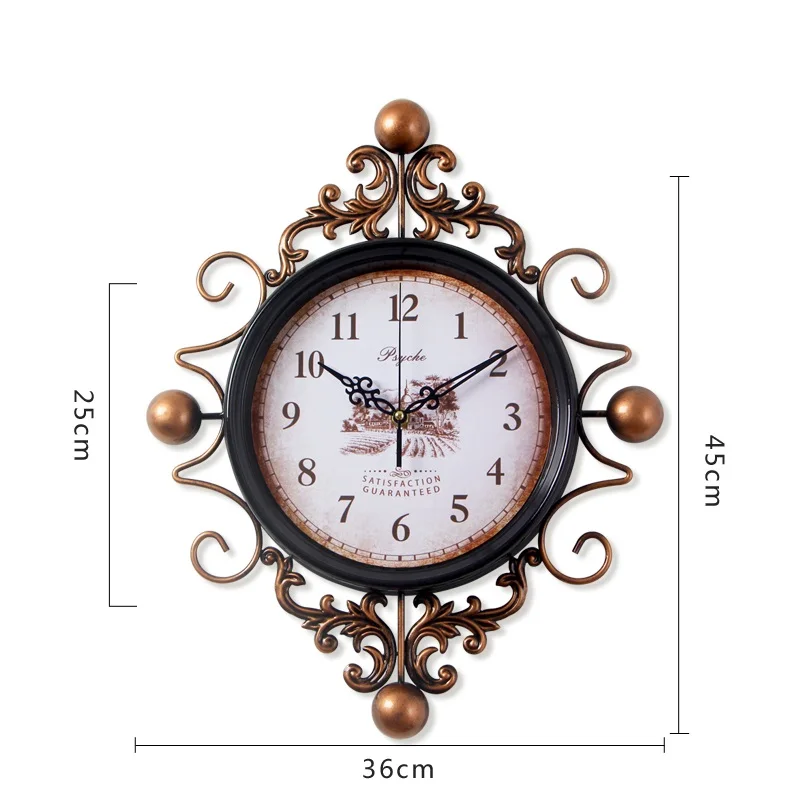 Европейский ретро стиль часы настенные часы Horloge железа искусство украшение дома гостиная кварцевые иглы - Цвет: A