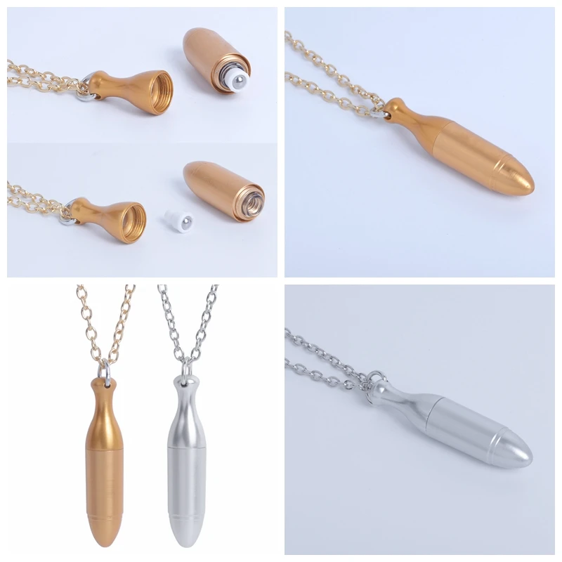 

Креативный мини 1 мл алюминиевый флакон для духов пуля ожерелье с цепочкой кулон многоразового рулона на эфирные масла бутылки подарки для ...