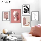 Скандинавский винтажный холщовый постер, скандинавский настенный художественный принт, абстрактная живопись, декоративная картина, Современное украшение для гостиной