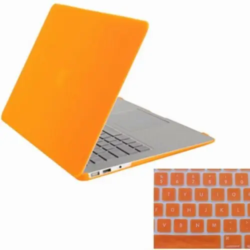 2в1 прозрачный/матовый защитный чехол для Macbook Air 13,3 11,6 15,4+ силиконовый чехол для клавиатуры 11 13 15 с сенсорной панелью - Цвет: crystal orange