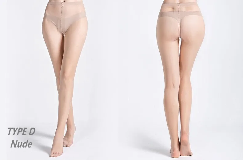 TypeD Nude 3 пары, женские прозрачные сексуальные сплошные колготки, колготки для женщин, прикладом, антифрикционный, невидимый - Цвет: TypeD Nude