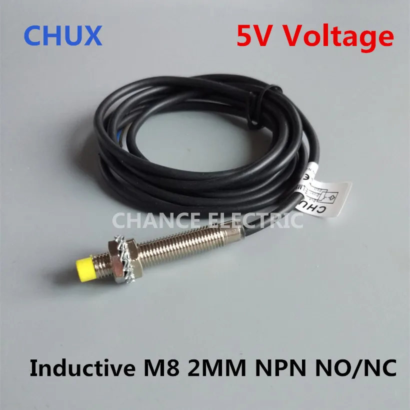Индуктивный датчик цилиндра s 5 в NPN M8 2 мм NO/NC 3 провода постоянный ток