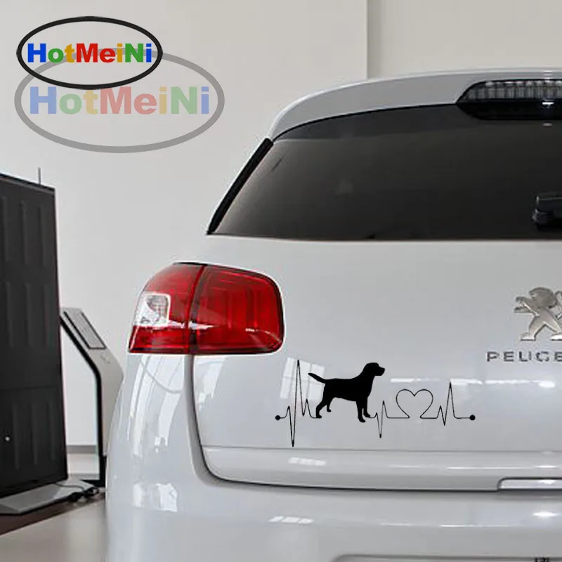 HotMeiNi 17.8*7.8CM Labrador Retriever Heartbeat Love JDM Car Sticker oem car window Vinyl sticker Black/Silver exc 13 color | Автомобили
