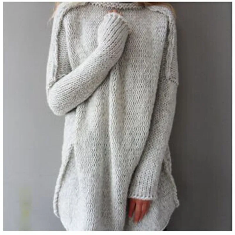 Loose Turtleneck Knitted Long Sweater Women Tops Autumn Winter 2017 Casual Tricot Pullovers Female Sleeve Jumper pull femme | Женская