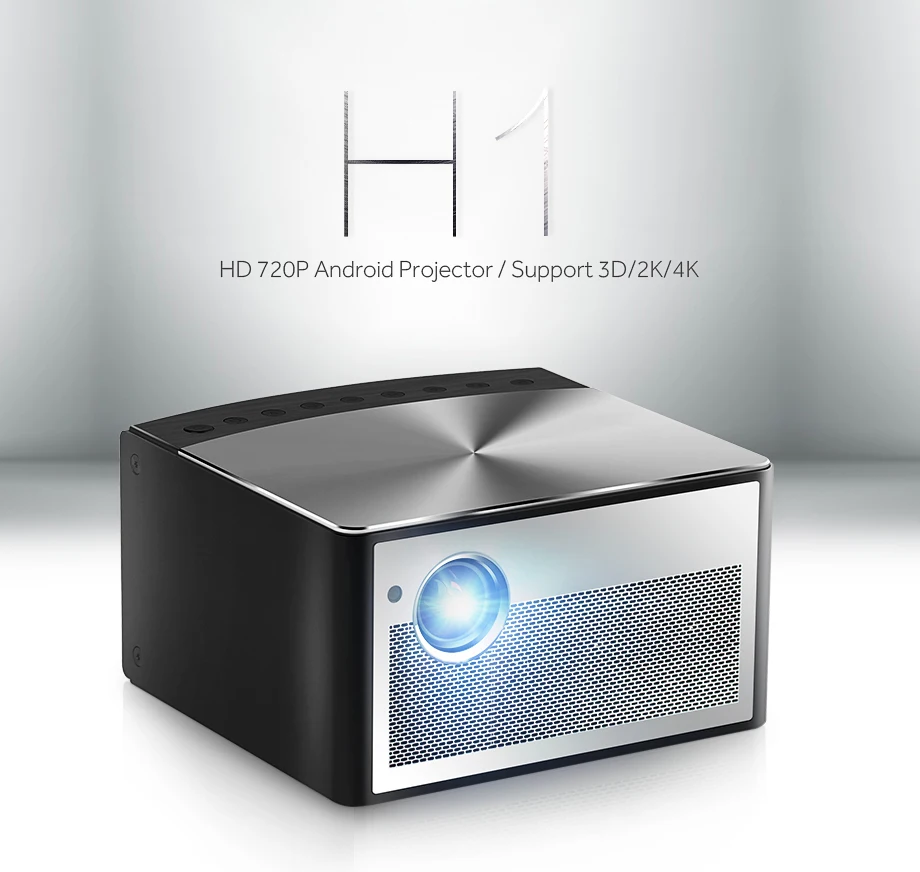 AUN умный проектор H1, 1300 ANSI люмен. Память: 2G+ 16G. Встроенный в Android, wifi, HD. Светодиодный мини-проектор. 1080P домашний кинотеатр