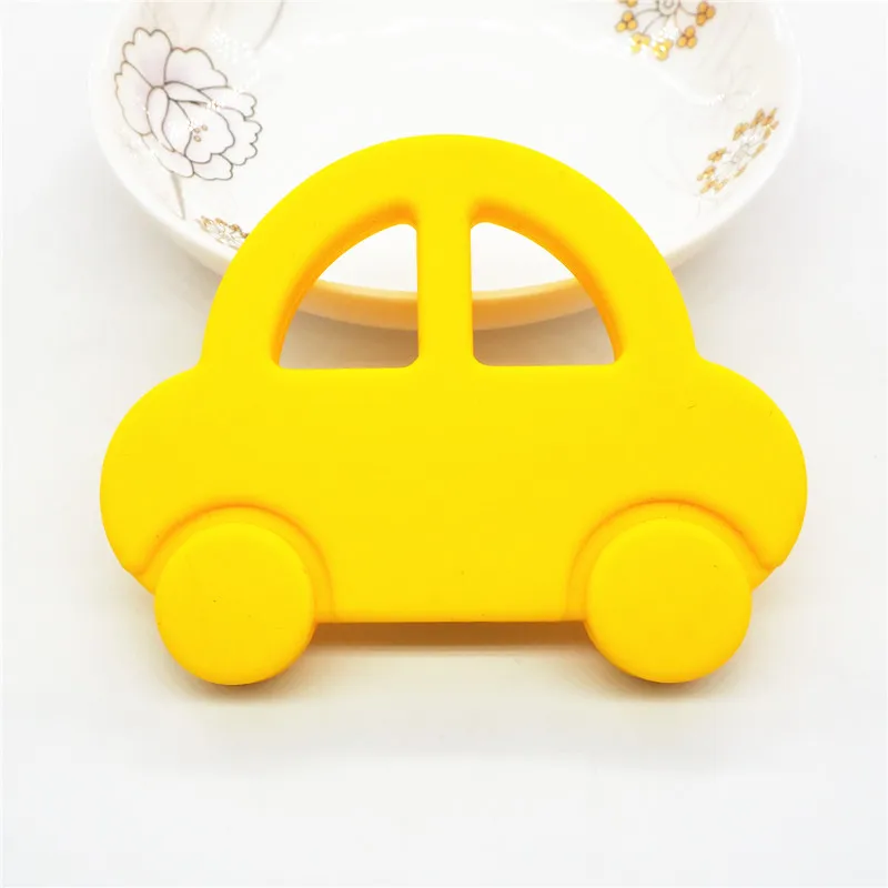 Yellow Chengkai 2 шт BPA Бесплатно Силиконовый Прорезыватель Автомобиль DIY детский душ мультфильм пустышка Прорезыватель зубов кулон уход сенсорная Ювелирная игрушка - Цвет: Yellow
