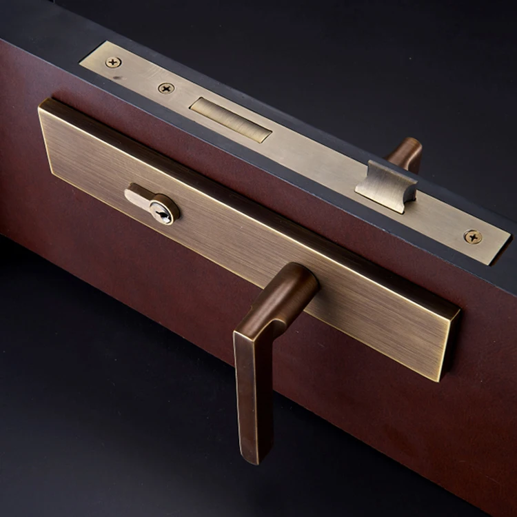 Элегантный Европейский Дверной замок набор из чистой латуни бесшумный для