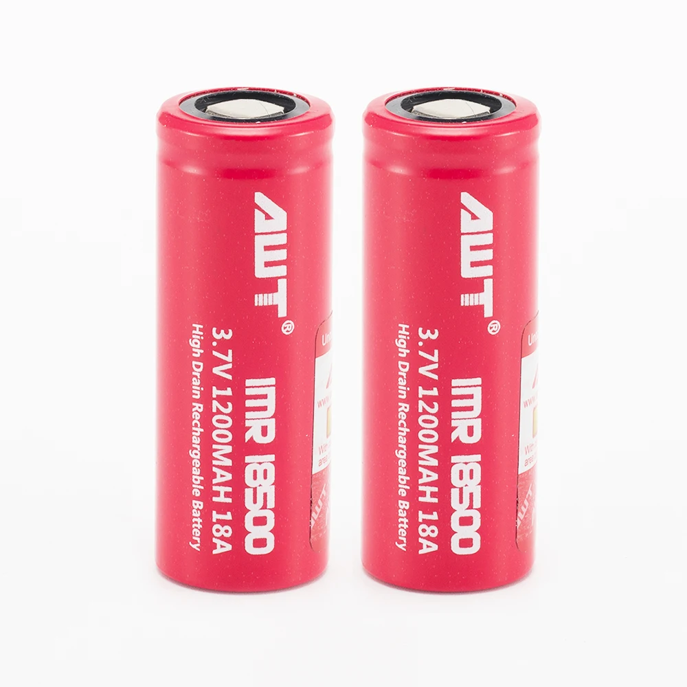18500 батарея 1200mAh 18A AWT литий ионная аккумуляторная для камер светодиодный фонарик