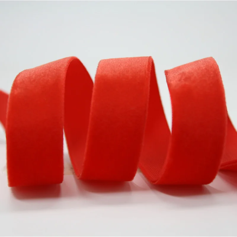 poppy red 235 Яма 13 16 19 22 25 мм однотонная бархатная лента для поделок подарки аксессуары для одежды 25 ярдов/партия(магазины имеют 10 видов размеров - Цвет: poppy red 235