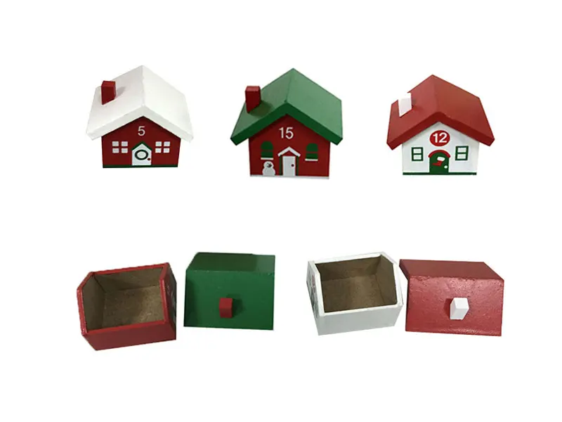 25*30,5 см деревянный домик DIY Advent календарь домашний Рождественский Декор украшение для офисного стола интересный подарок для детей