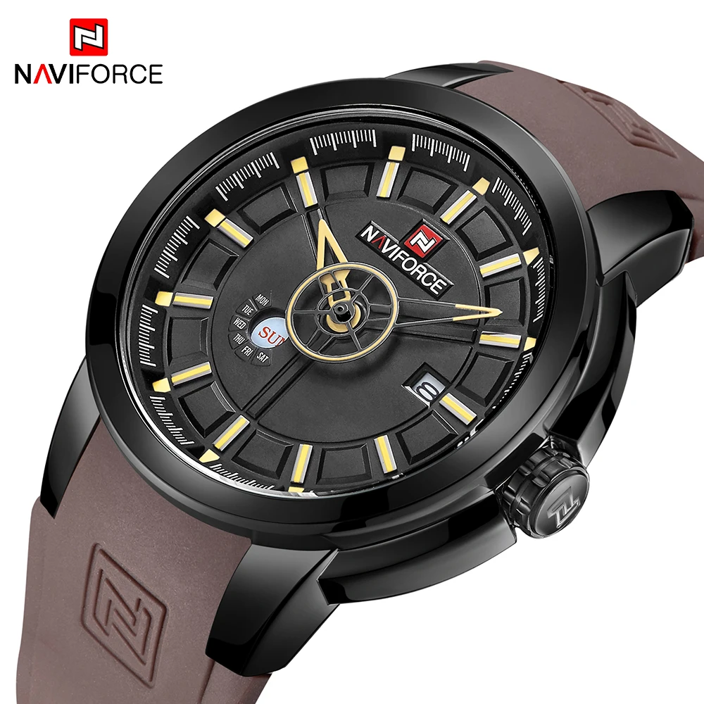NAVIFORCE Новое поступление модные спортивные часы мужские силиконовые