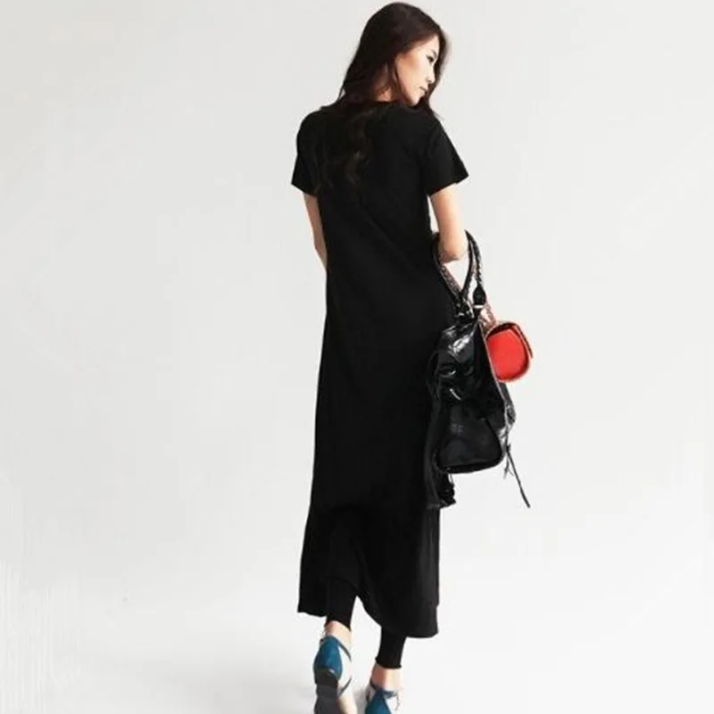 Женское длинное платье макси из 2017 хлопка цельное с коротким рукавом модель 100% XL