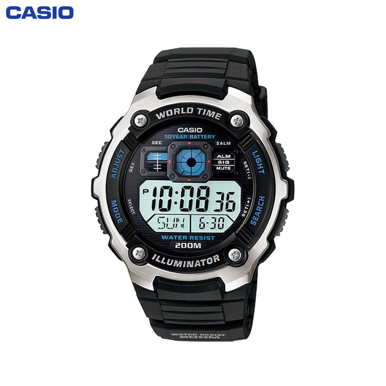 Наручные часы Casio AE 2000W 1A мужские электронные на пластиковом ремешке|Кварцевые