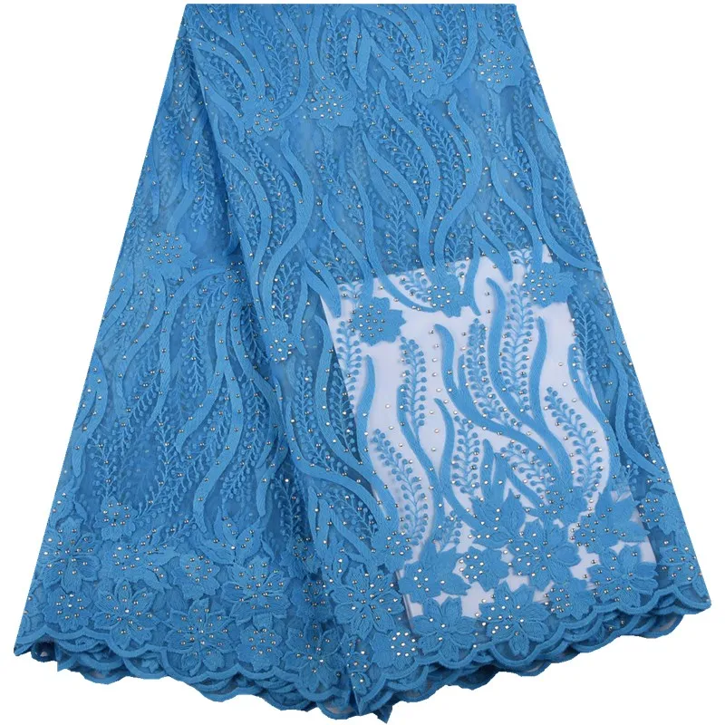

2019 Latest High Quality French Lace Fabric With Beads African Lace Fabric Best Nigerian Lace Fabrics Milk Silk Lace Dress S1535