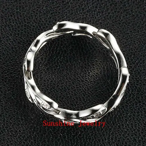 Full Eternity VINE Solid 14k White Gold Natural Diamond Engagement Wedding Band Ring | Украшения и аксессуары