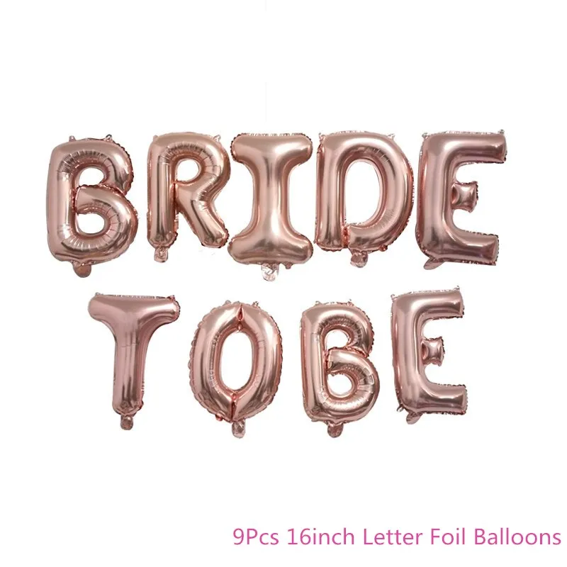 Chicinlife розовое золото буквы "Bride to be" Фольга шар Тиара волос в виде короны кольцо с бриллиантом шар девичник вечерние поставки - Цвет: Rosegold