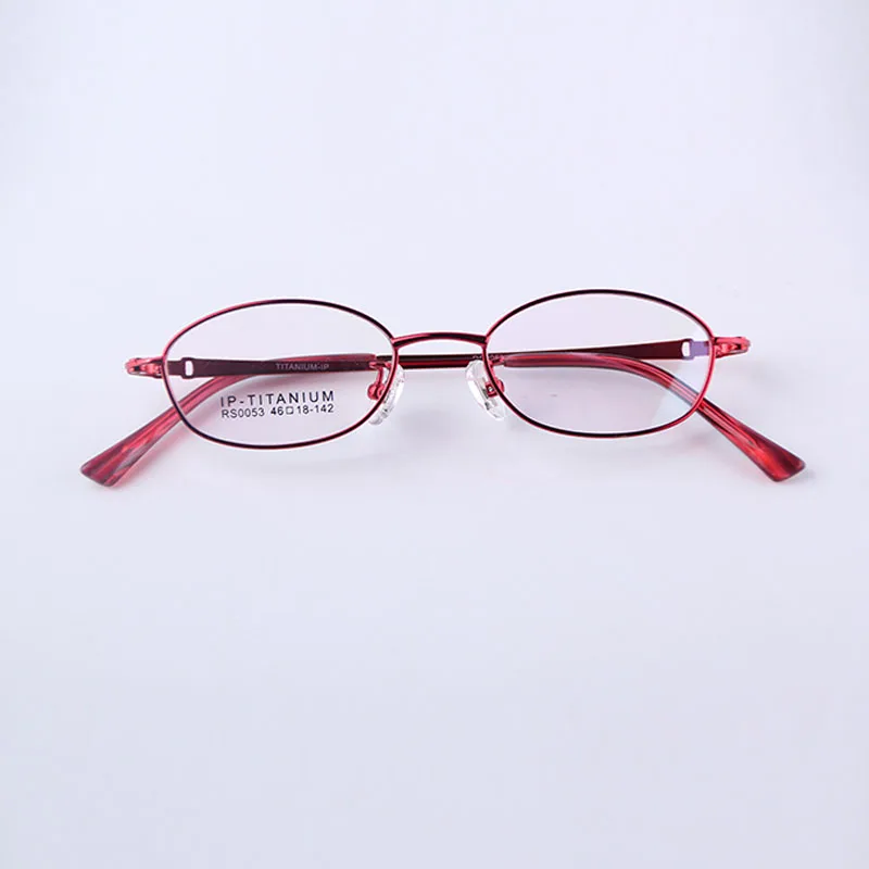 

HEJIE Brand New Women Pure Titanium Optical Eyeglasses Frames High Quality Full Rim Small Size For Female Size 46-18-142 Y0053