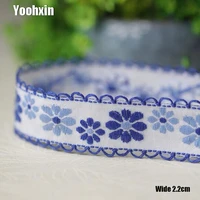 2 2cm wide hot blue cotton embroidery flower lace fabric trim ribbon diy sewing applique collar cord wedding guipure cloth decor