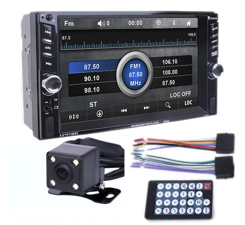 2 Din car radio steering wheel control MP4 MP5 video Player 7 inch car radio Bluetooth With rear camera