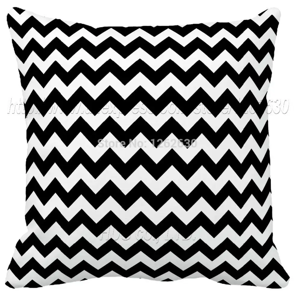 Черно белые шевронные полосы американская mojo Подушка с обеих сторон принт