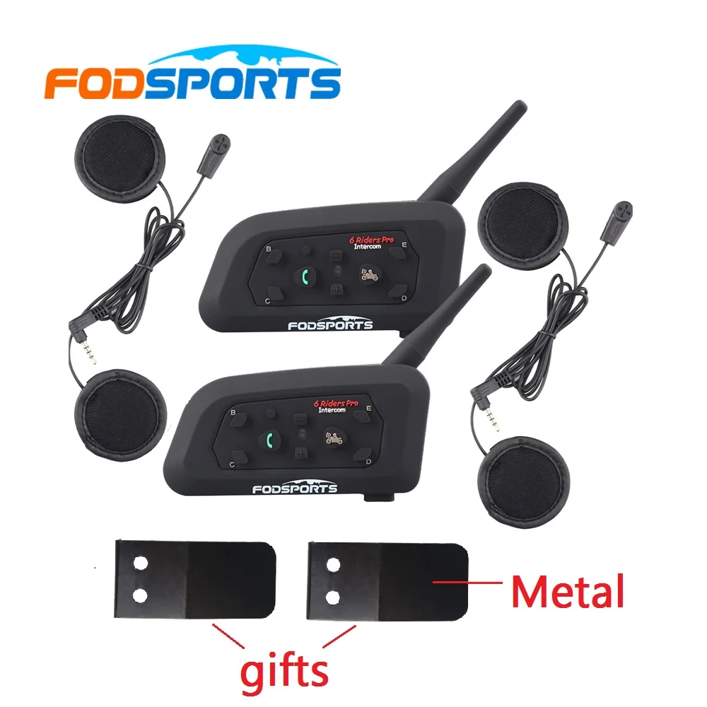 2 шт V6 Pro Multi BT Interphone 1200 м мото rcycle Bluetooth Шлем Интерком intercomunicador мото гарнитура для 6 езды IPX5 MP3 gps