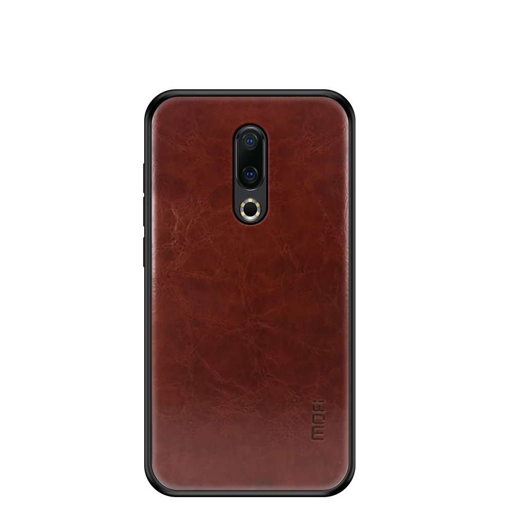 Dark Brown MOFI для Meizu 16/16 плюс чехол силиконовый чехол из искусственной кожи Винтаж чехол для Meizu 16th/16th Plus задняя крышка защитный экран - Цвет: Dark Brown