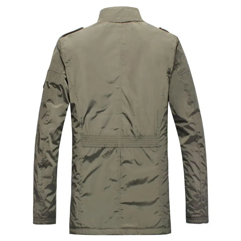 Мужской теплый длинный тренчкот MORUANCLE модная простая ветровка с флисовой