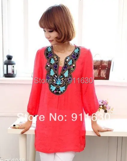 Женское винтажное платье с вышивкой темно синее/небесно голубое/белое/красное