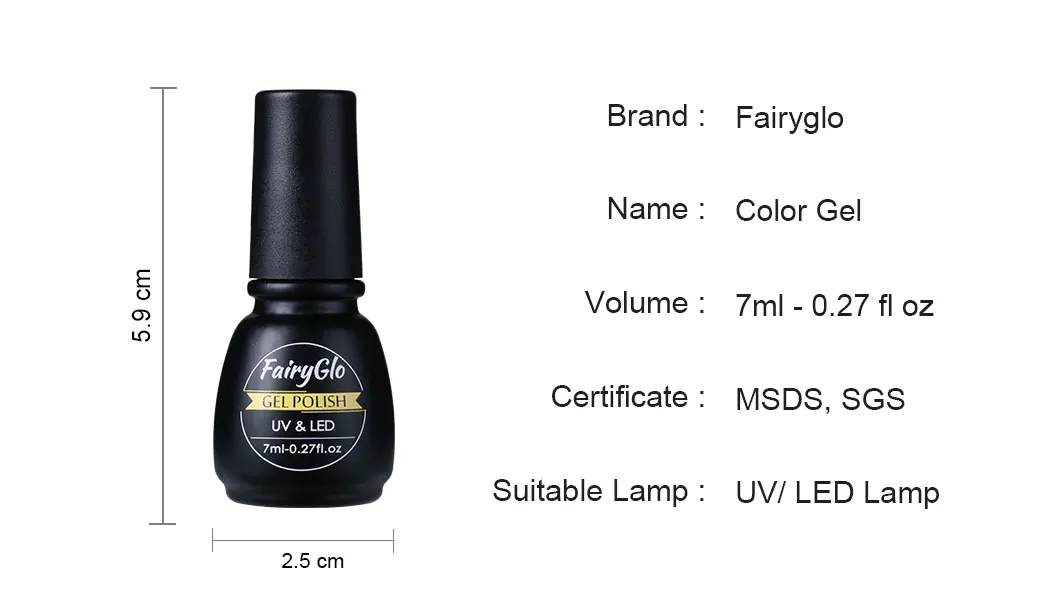 Набор для маникюра FairyGlo, 7 мл, 6 шт./лот, сделай сам, подарок с коробкой, УФ светодиодный гель для ногтей, замачиваемый, полупрозрачный Гель-лак для ногтей, Гибридный Гель-лак, набор