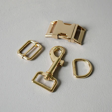 Gold 1 комплект металлический тройной скользящая Пряжка 1 дюйм(25 мм) шарнирная застежка-Омар d-образных уплотнительных кольца для изготовления сумок, домашним животным, ошейник для ремни DIY аксессуары 4 вида цветов - Цвет: Gold