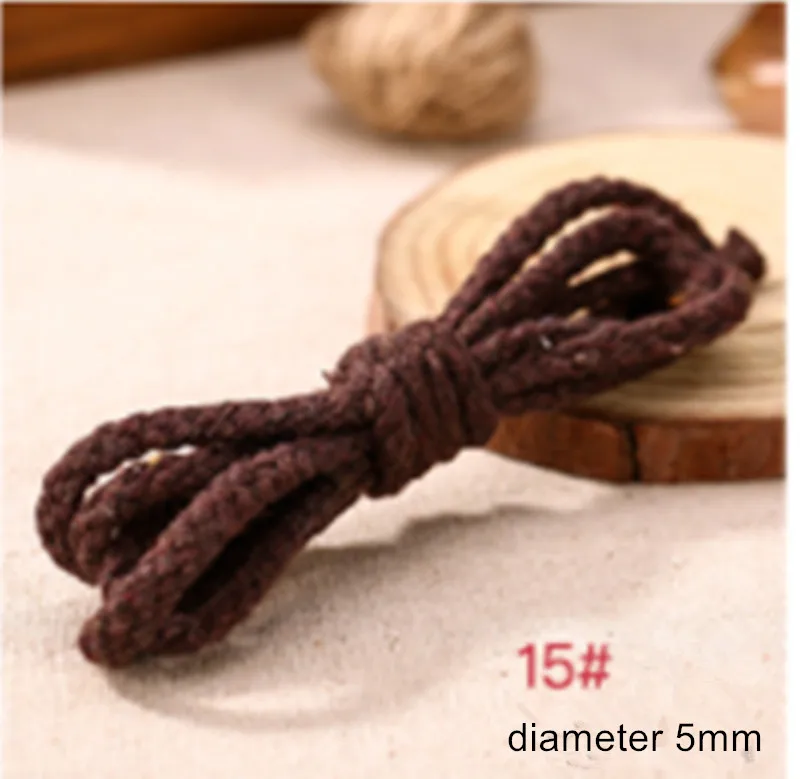 15 diameter5mm 10 м/лот, диаметр 5 мм, 10 мм, 15 мм, чистый хлопок, тканый Хлопковый Канат, пучковая веревка, пряжа, аксессуары ручной работы T498 - Цвет: 15 diameter5mm