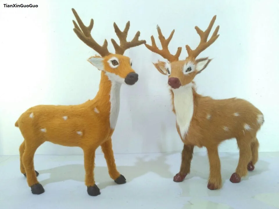 

simulation sika deer hard model polyethylene&furs deer large 17x21cm handicraft home decoration gift s1639