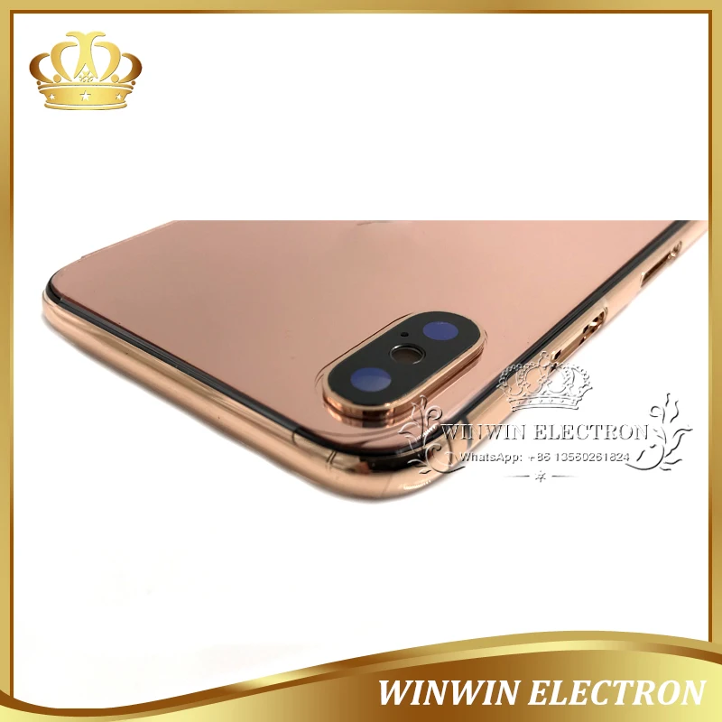 Хорошее качество роскошные задняя крышка Батарея двери для iphone X 24 К золото