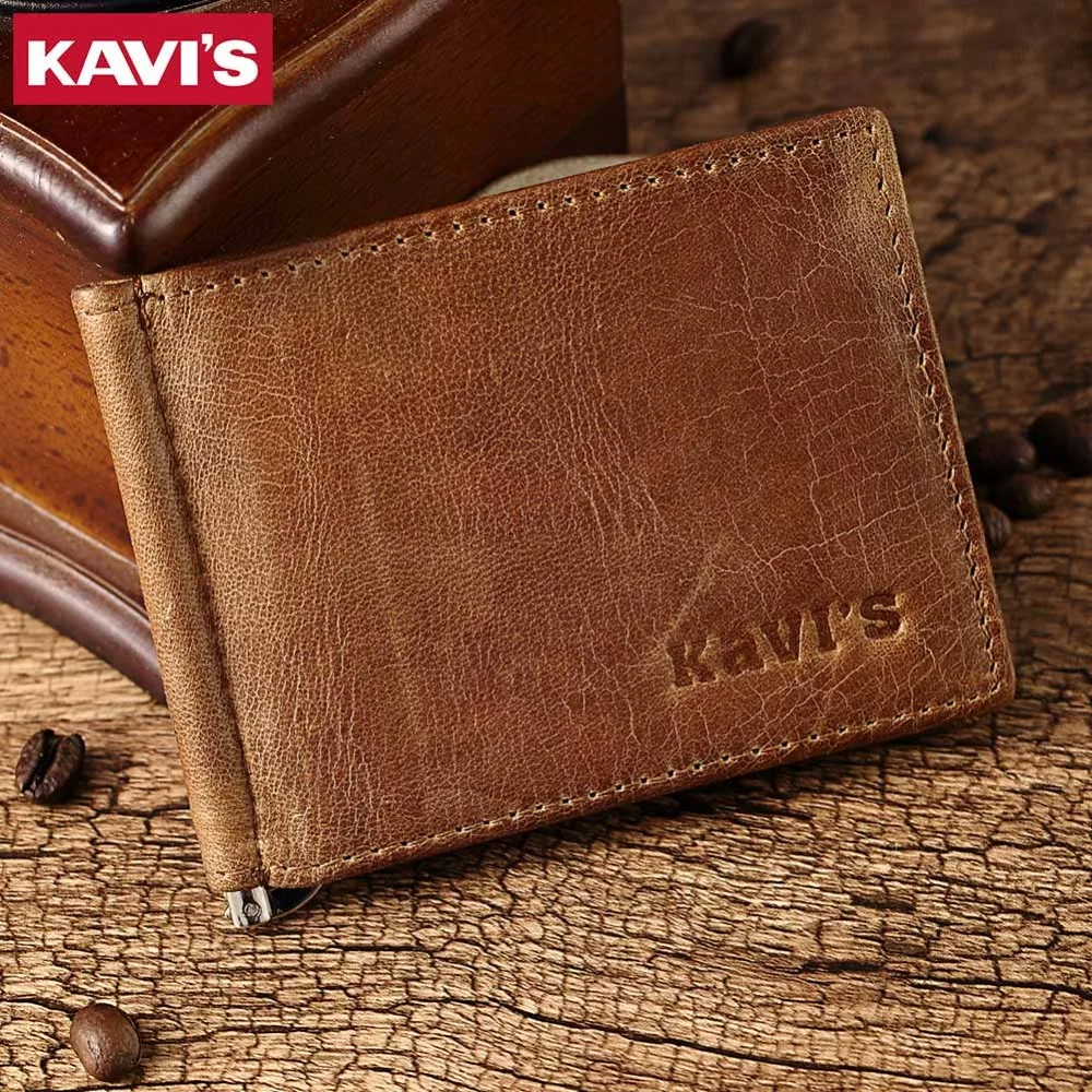 Кошелек KAVIS мужской из натуральной кожи|clamp for money|brand money clipmoney clip |