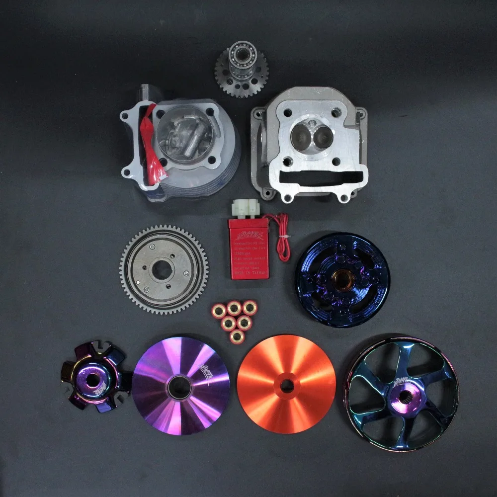 Bigg bore для GY6, 125,150, цилиндр, 170cc, а12, головка, вариатор, cdi, бендиксб колокол, глушитель, тюнинг