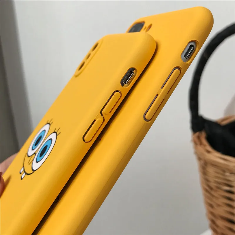 Cartoon Cute Eyes Yellow Phone Case For iPhone X 6 6S 7 8 Plus 7plus 8plus Cases Luxury Smiley face Cover Fundas Capa |