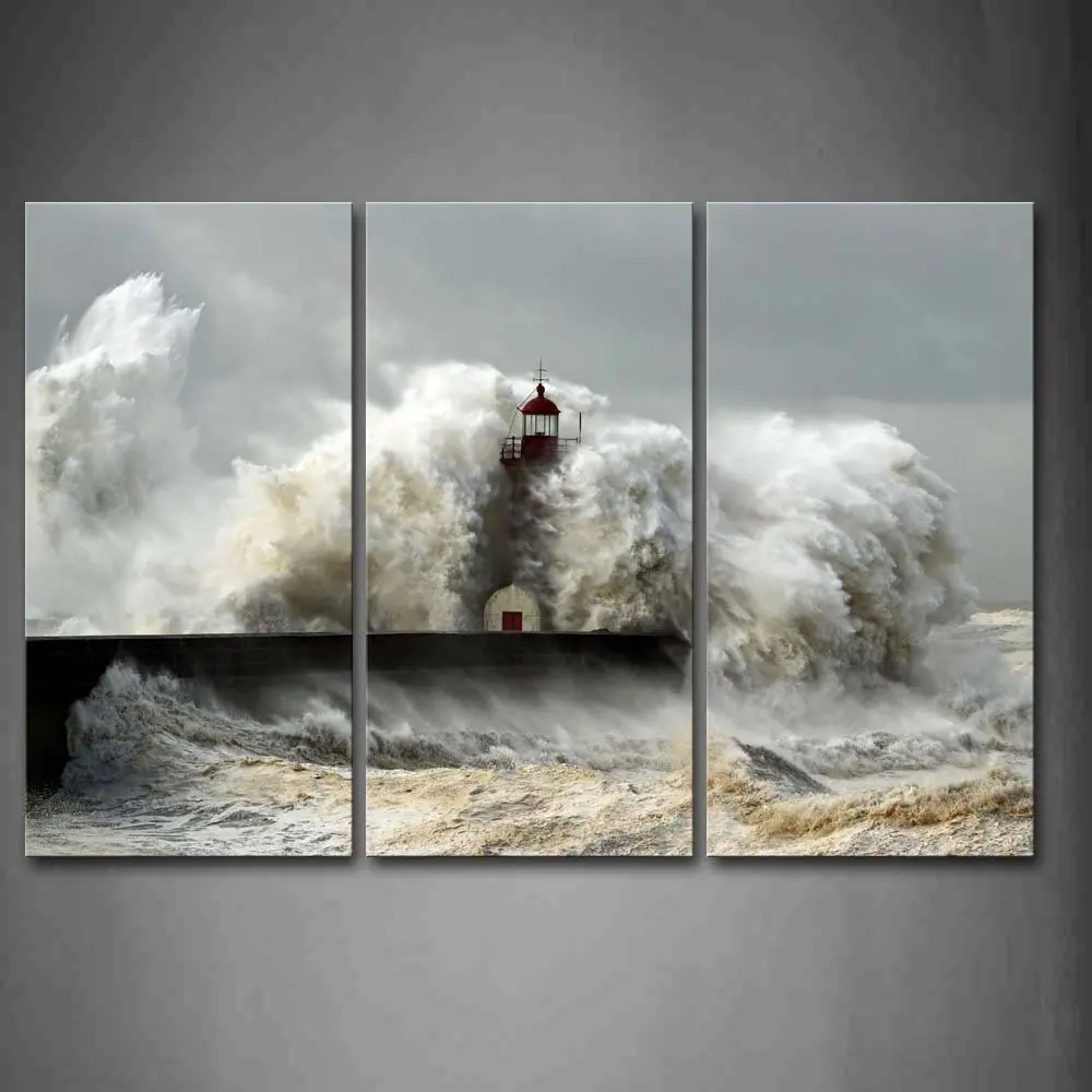 

3 pieces framed Wall Art Picture Gift Home Decoration Canvas Print painting surge of the sea wholesale/10Y-13