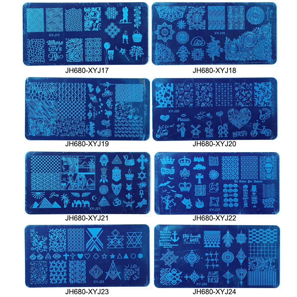 Blueness штампованные пластины для ногтей 32 дизайна шаблоны 12*6 см трафареты