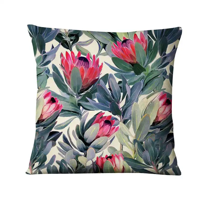 Декоративные Чехлы для подушек с зеленым растительным принтом украшение