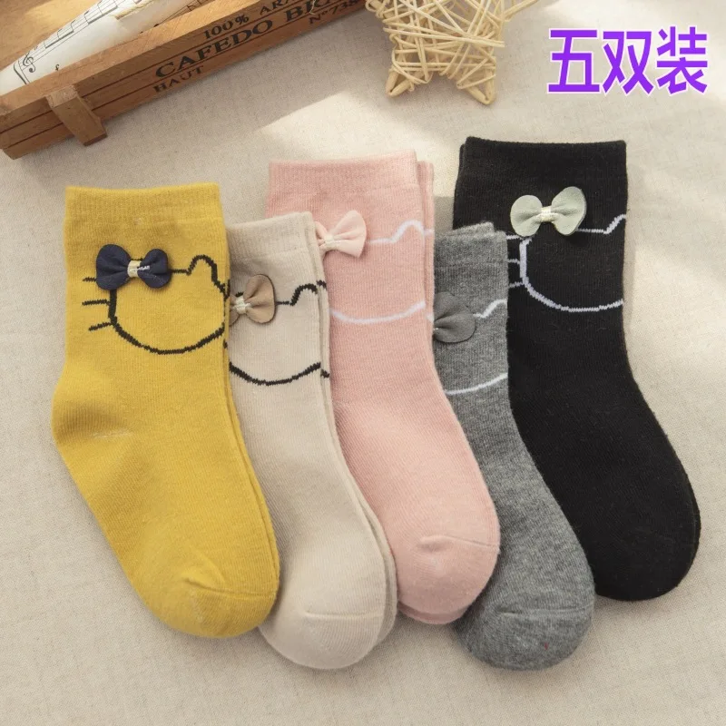 6123 Children's socks spring and autumn styles girls' pure cotton baby 1-3 5 7 9-12 years old |