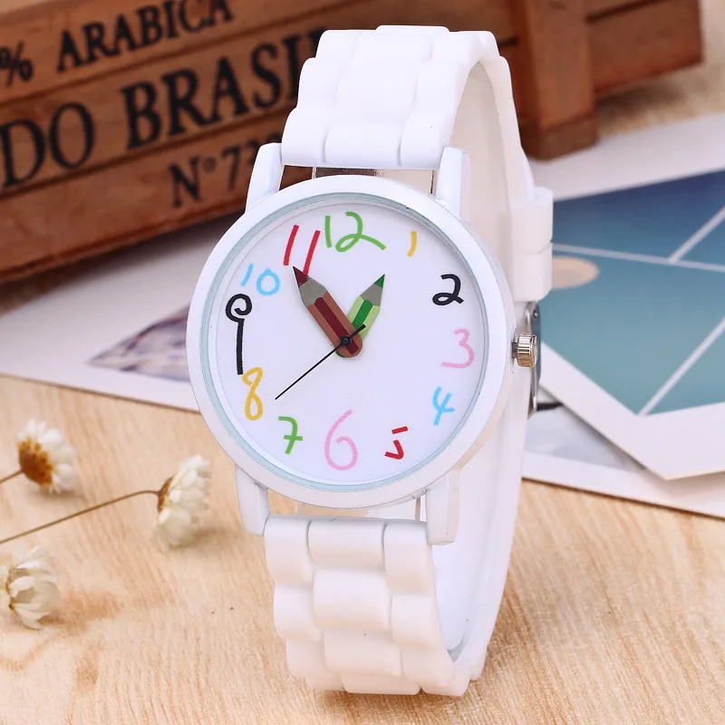 2019 силиконовые детские часы с креативным циферблатом кварцевые наручные Дамская