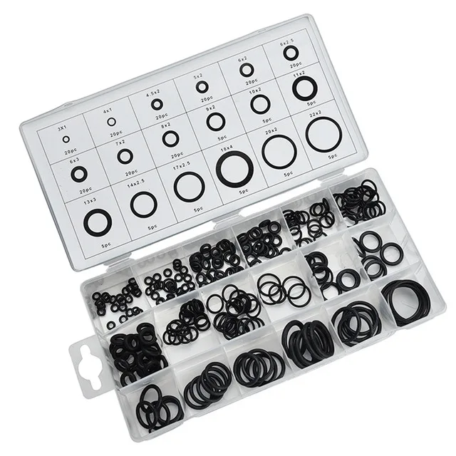 

225pcs O Ring Seal Kit Garage Tools Transmission Kits Parts Rubber Seal Assortment Set Kit Auto Replacement Parts18 popular size