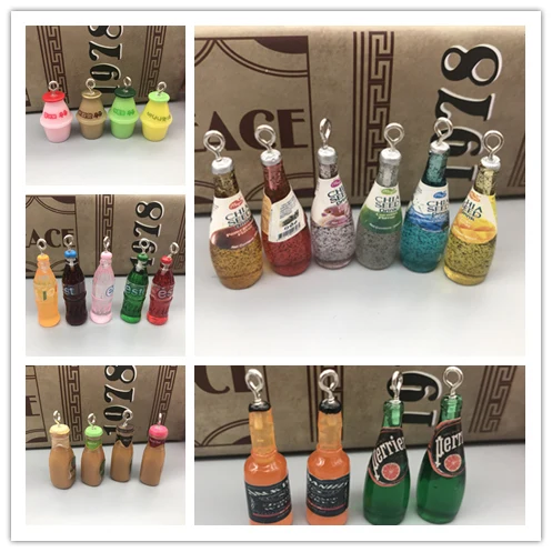 

Кавайный новейший миниатюрный Кабошон из сока/фруктового молока/коктейля/содовой смолы для брелока, украшение для телефона, сделай сам