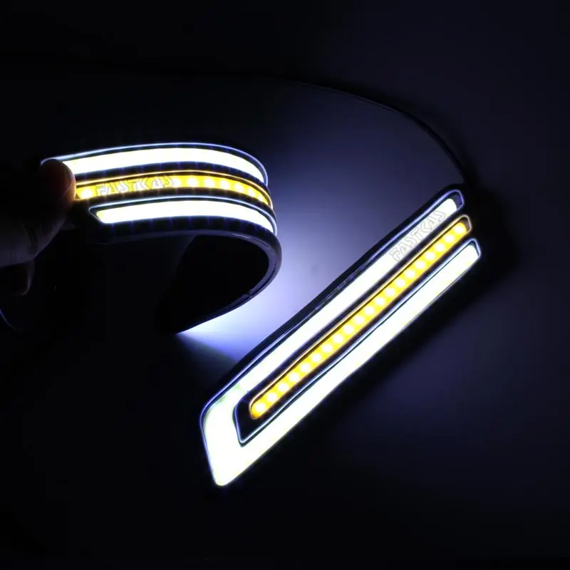 

Авто дневные ходовые огни светильник светодиодный DRL 12v Водонепроницаемый COB Гибкая Дневной светильник Белый DRL желтый Поворотная сигнальна...
