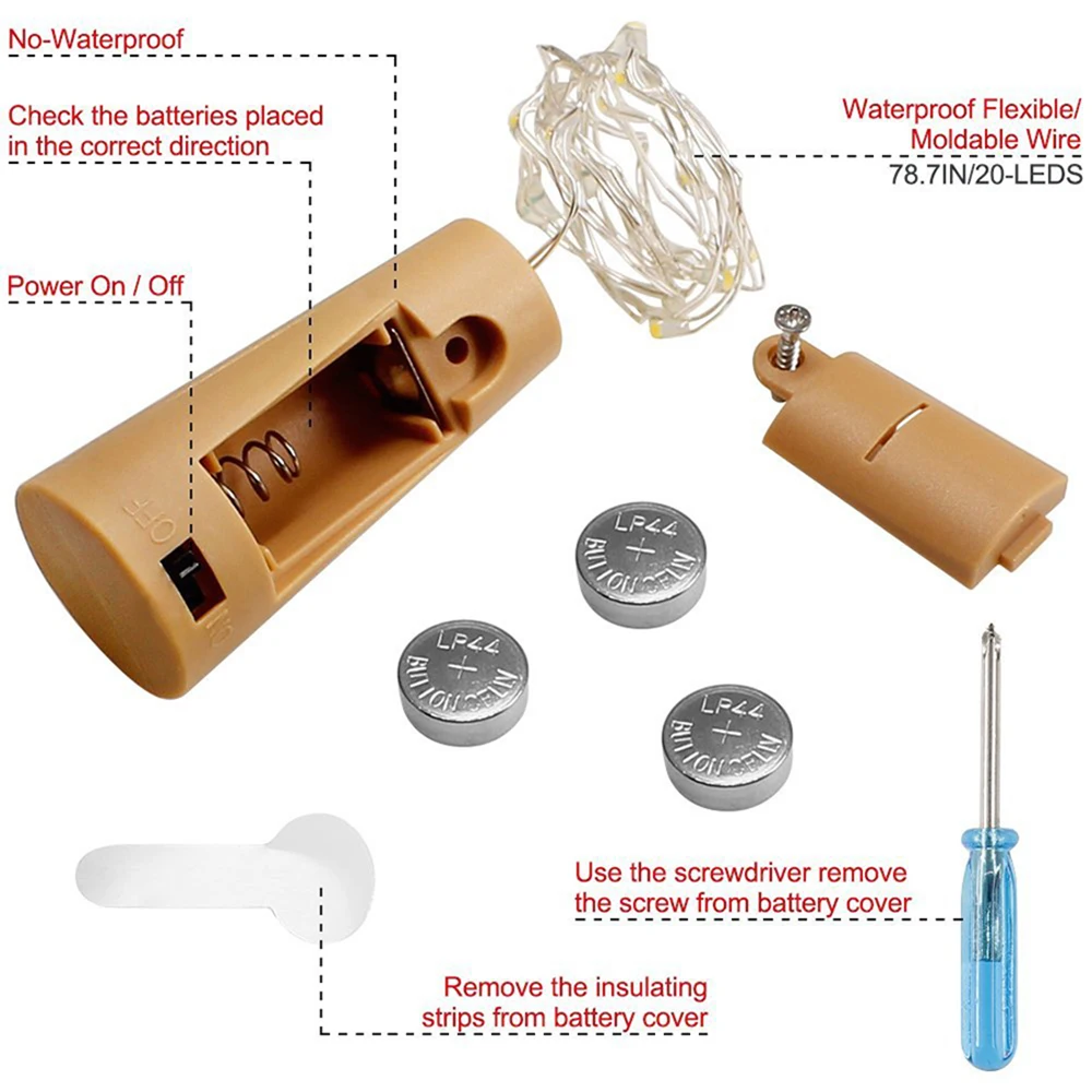 Гирлянда из медной проволоки с 15 светодиодами на батарейках 150 см|battery lamp|led battery