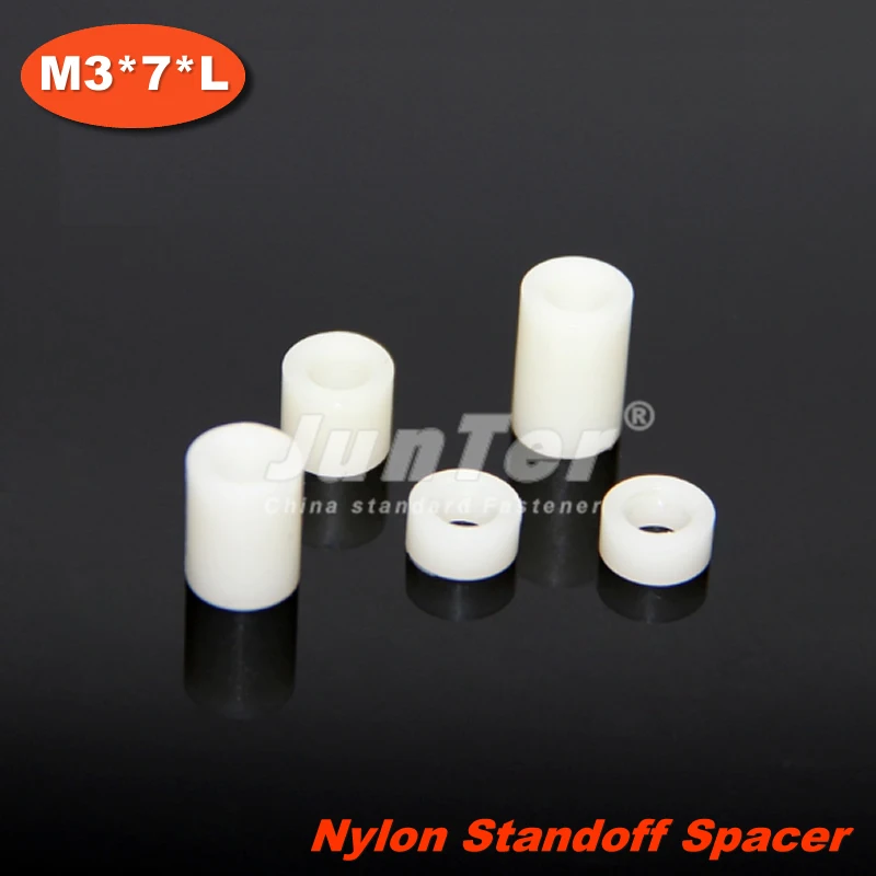 

100pcs/lot Plastic M3(ID) x 7(OD) x Length NoThreads Tapped Round Standoff Spacer