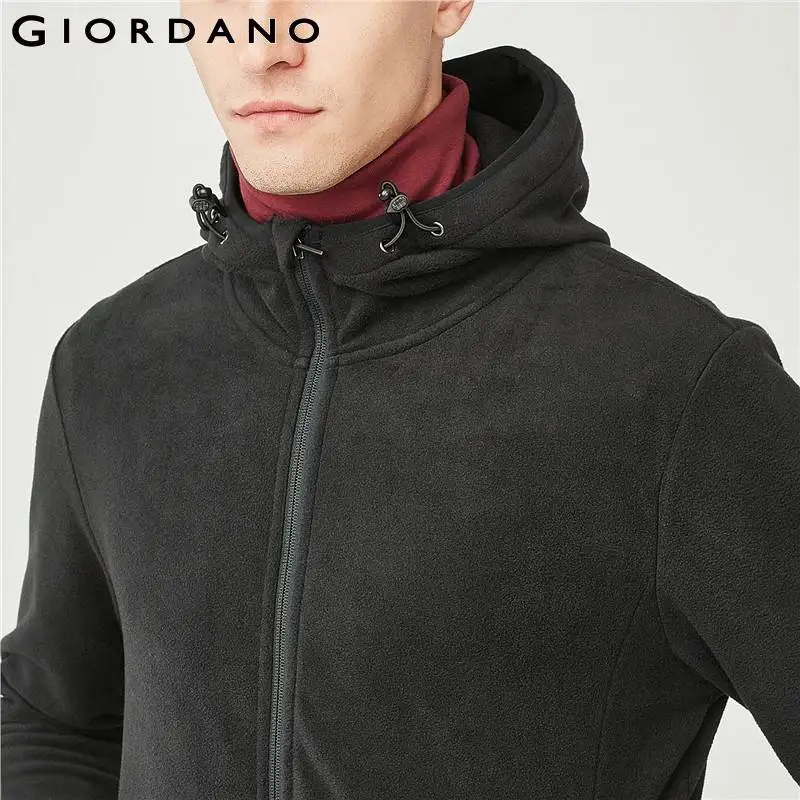 Giordano Мужская толстовка на молнии спереди мужские толстовки для мужчин с длинным