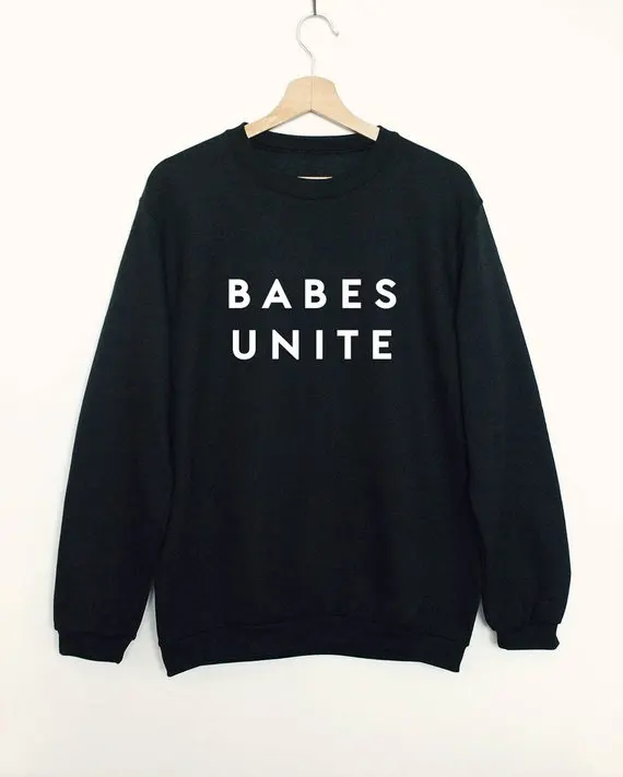 Skuggnas Feminist Sweatshirt Babes Unite Unisex Slogan unite trending Jumper Girl Power Tops Dropship |